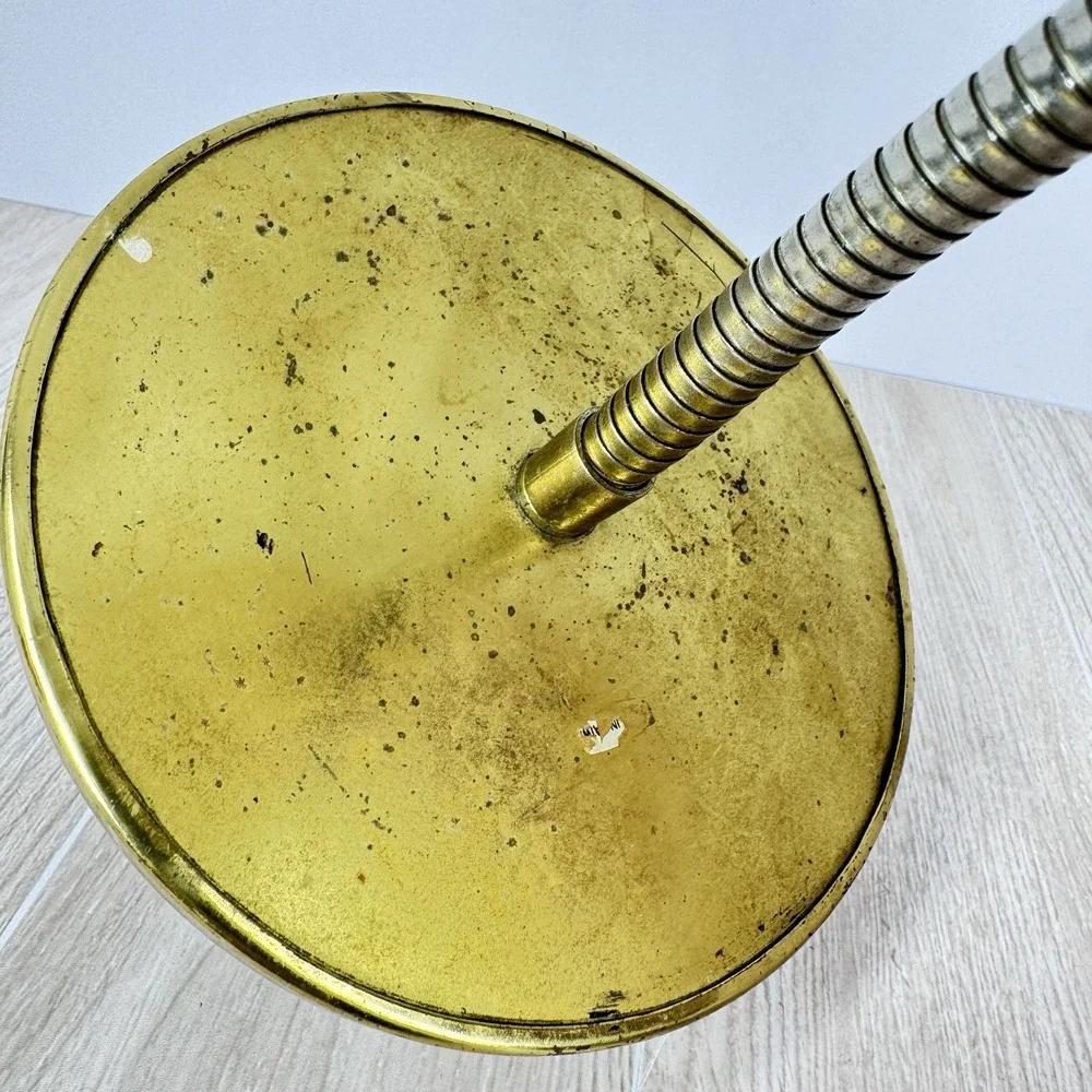 Vintage Brass Double Sided Vanity Mirror Gooseneck Hollywood‎ Regency MCM